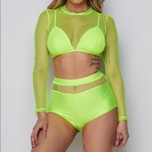 Neon Lights Fishnet Swimsuit